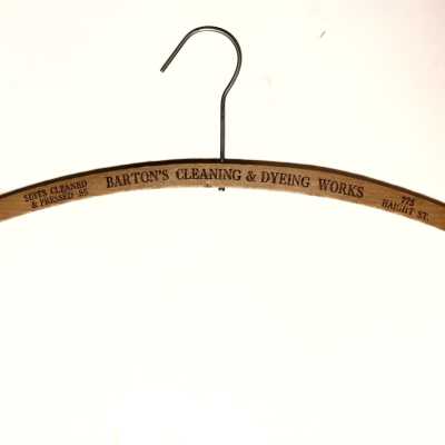 Advertising Hanger from Barton's Cleaning and Dyeing works, prior to 1998