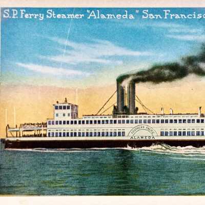 Postcard of the S.P. Steamer Ferry "Alameda", c. 1910