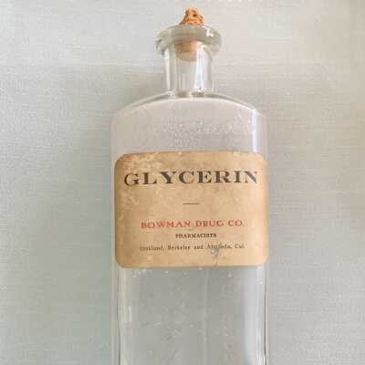 Glycerine bottle from the Bowman Drug Co., c. 1920