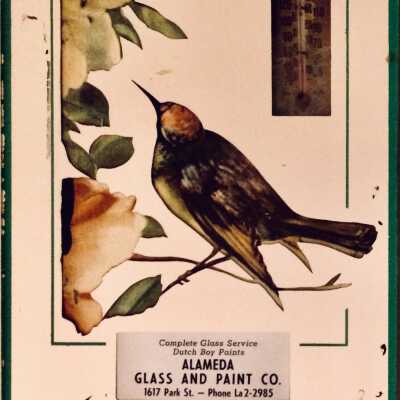Advertising thermometer from the Alameda Glass and Paint company