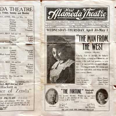 Program for coming attractions at the 'New Alameda Theatre', 1912-1915