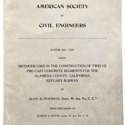Pamphlet about construction of the Posey Tube segments, by Alvin A. Horwege, 1929