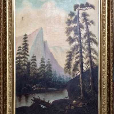 Painting of Mountain scene by Rosalind Adeline Lamb, c. 1890