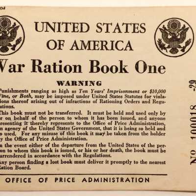 WWII Ration book Two of Harry Norton, c. 1942