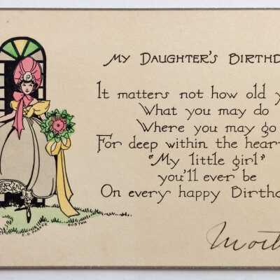 Birthday card of Dorothy Blake, 1926