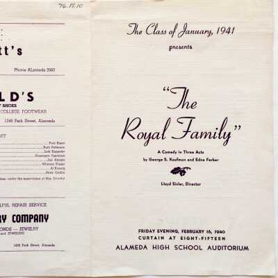 Program Play, Class of 1941, Alameda High School, 1940