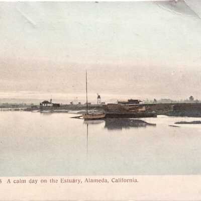 Postcard 'A calm day on the Estuary', c. 1909