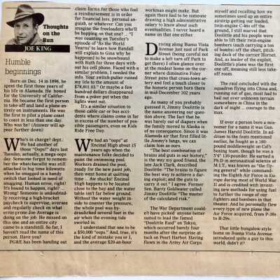 Clipping of article by Joe King, about Jimmy Doolittle, 1998