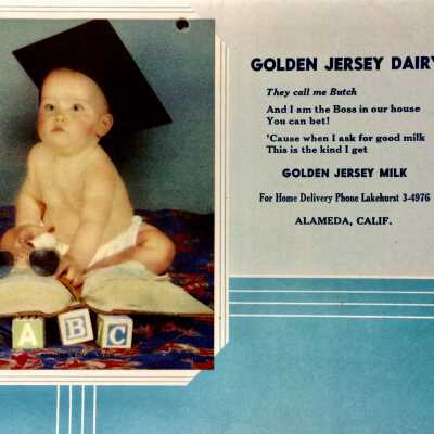 Calendar advertising the Golden Jersey Dairy, 1948