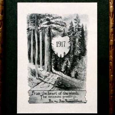 Season's Greetings from the Woods, with hand-colored print, 1917