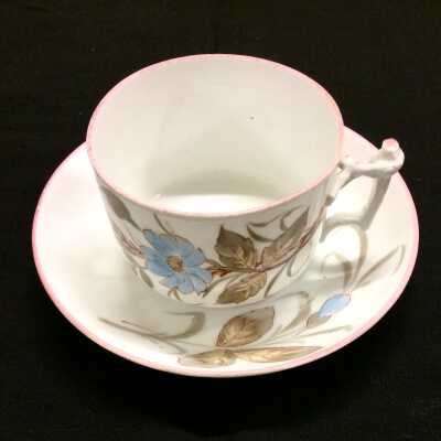 German porcelain cup and saucer of Dr. Sherman C. Baldwin, c 1890