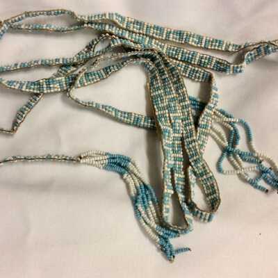Necklace of turquoise and white glass beads, c. 1920s