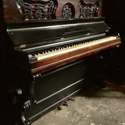 F. & C. Fisher upright piano, c. 1880