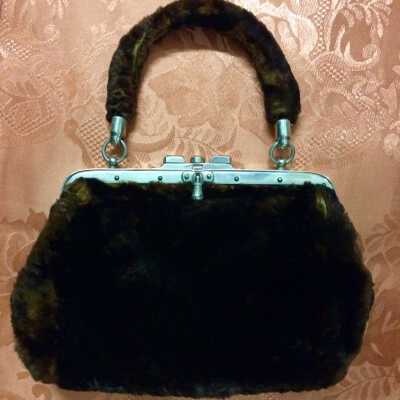 Brown beaver purse