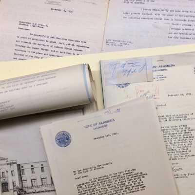 Folders with City documents, numbered 155-159, 1925-1931