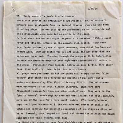 History of the Alameda Little Theatre (WPA Project), 1976