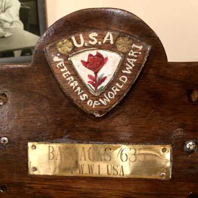 Display easel, Barracks No. 635, Veterans WWI, before 1970