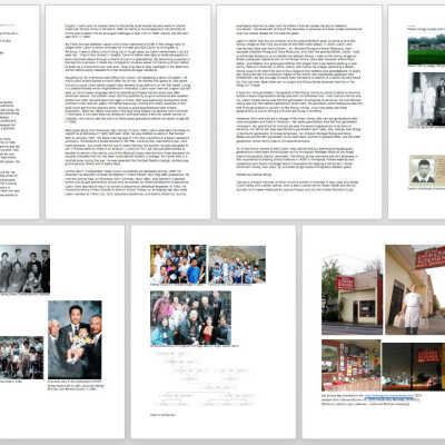 Print-out of Immigrant Voices history relating to Gim's Chinese Kitchen, 2020