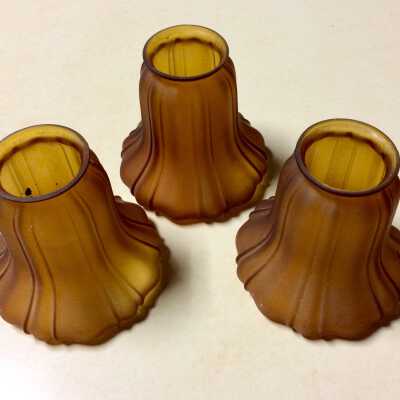 3 electric light shades from the attic of 2120 Encinal Ave, c. early 1900s
