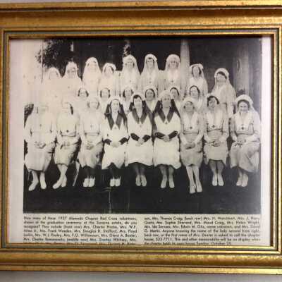 Reproduced Group photo female members Red Cross, 1937