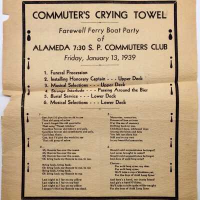 Crying Towel from last Ferry commute Alameda San Francisco, 1939