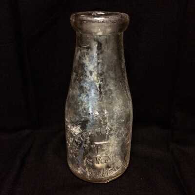 Western Dairy One-pint glass milk bottle from the City Dump, c. 1920s