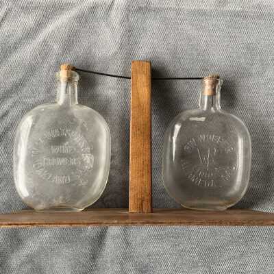 Liquor flask advertising P. W. Wobber Liquor Store, c. 1880s