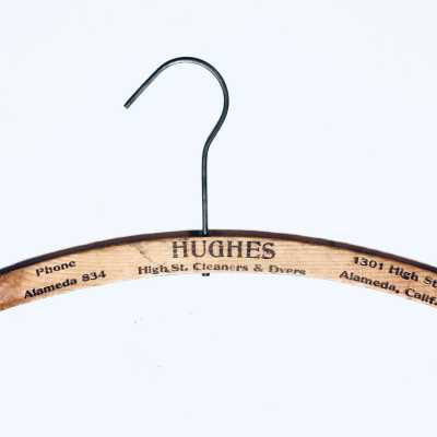 Advertising clothes hanger from Hughes High Street Cleaners and Dyers, c. early 1920s
