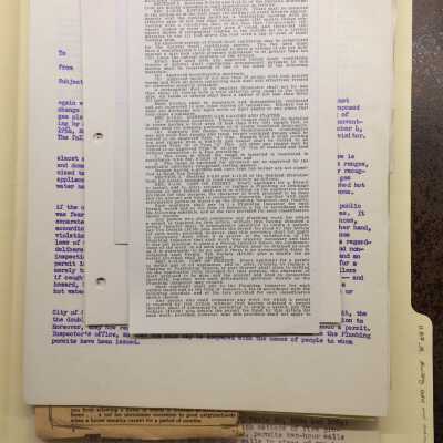 Folder about Buildings and Building inspections, 1950-1954