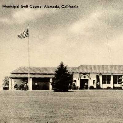 Photo postcard depicting club house, Municipal Golf Course, c. 1940s or 1950s