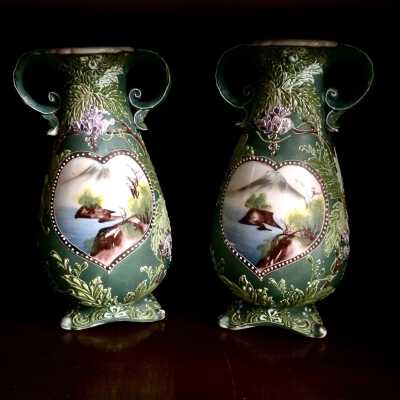 Japanese Moriage vases of the Judge McDonald family, c. 1900