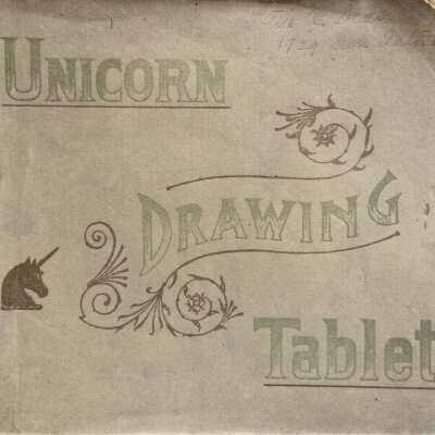 Sketch Book Lottie A. Deas, with drawing 1729 San Antonio, 1896