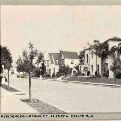 Photo Postcard, Fernside District with homes, incl. Mulvaney home, c. 1940