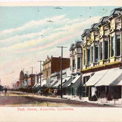 Postcard of West side Park street, c. early 1900s