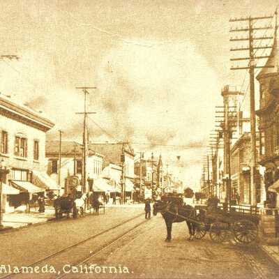 Postcard depicting Park Street, near Central Ave, c. early 1900s