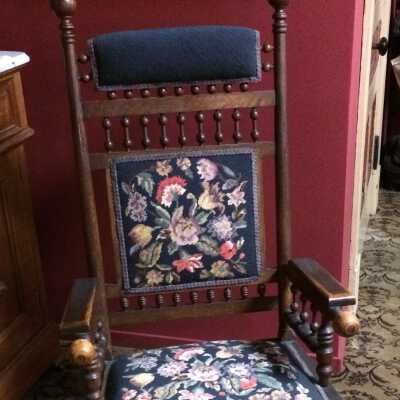 Machine-carved rocking chair of Giovanni Zanari of 1810 Taylor Street, 1880