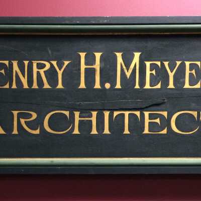 H. H. Meyers architect sign, before 1940