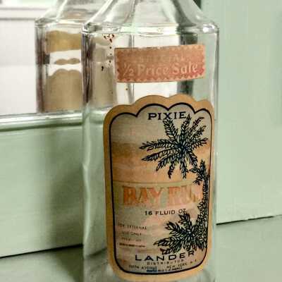 Glass botte of Lander Pixie Bay Rum aftershave, c. 1930s - 1970s