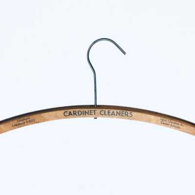 Wooden hanger from Cardinet Cleaners, c. 1930s-1940s