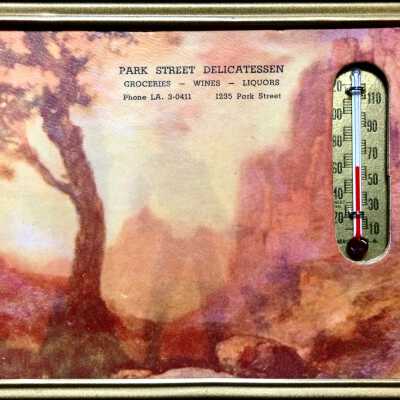 Advertising calendar from the Park Street Delicatessen, 1951