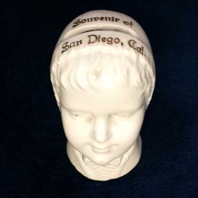 Souvenir of San Diego Porcelain Bank shaped like a head, c. 1890s