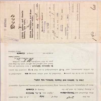 Deed for 2156 Pacific Ave, 1923