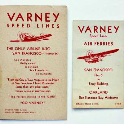 Aviation timetables of Varney Speed Lines, 1932