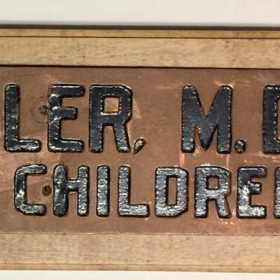 Door Plaque from Dr. Rexford Hoobler, M.D., c. 1920s-1930s