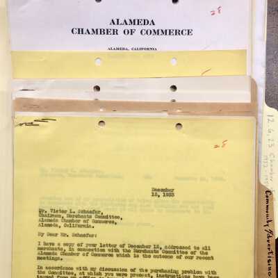 Correspondence about the Chamber of Commerce, 1932-1933