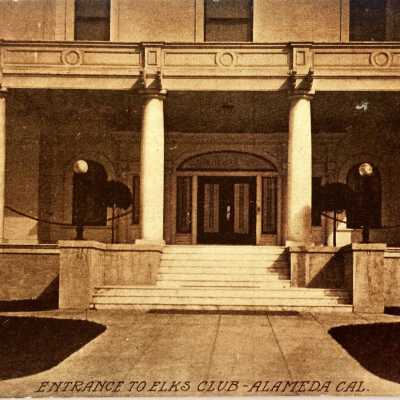 Photo postcard portico and main entrance Elks Building, c. 1910
