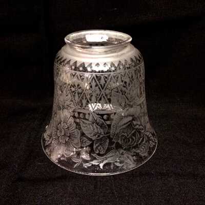 Bell-shaped clear glass lamp shades form 810 Taylor Ave, c. 1910