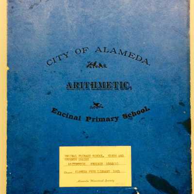 'Arithmetic Encinal Primary School' folder, with exhibits of work, 1888