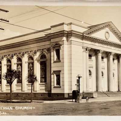 Postcard exterior First Presbyterian Church, c. 1920