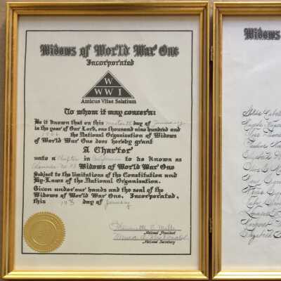 Charter and members list Widows of World War One order, 1966
